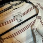 Ava & Viv  White and MarroonStriped Casual Shirt in 3x , 100% rayon Photo 2