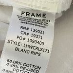 frame denim NEW FRAME Le Hollywood High Waist Ripped Crop Straight Leg Jeans Blanc Rips 25 Photo 11