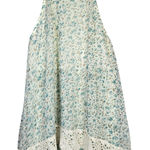 Judith March Floral Lace Trim Halter Romper Shorts Blue White M Photo 0