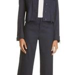 Rag and Bone Navy Blue Linen Blend Piper Cropped Jacket Sz.XL NWT Photo 3