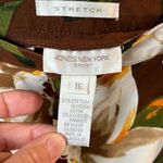 Jones New York Sport Capris Stretch Printed Floral Crop Pants Womens 16 Brown Photo 4