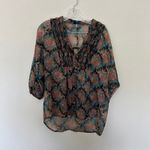 I jeans by buffalo multicolor blouse women's size‎ medium career office artsy Photo 1