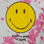 H&M  Smiley Collaboration Positive Pullover Hoodie Women's Size Large Tye Dye Photo 15