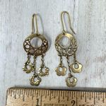 Solid 14K yellow gold dangle earrings, made in Italy Photo 14