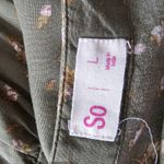 SO  Olive Floral Button Front High Low Midi Skirt Size Large Photo 5