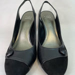 Alex Marie Pump Heels 10M Black Suede Slingback Button Detail Country Club Photo 0