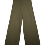 Marled Knit Pants Wide Leg Lounge Women M Olive Green Comfy Casual Size M Photo 0