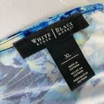 White House | Black Market  Blue Abstract Ruffle Tank Top Sleeveless Blouse XL Photo 5
