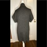 Vintage Worth New York 100% Wool Long Grey Tunic Short Sleeve Sweater Size Small Gray Photo 3