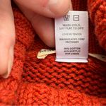 Marine layer Orange and Tan Mock Turtleneck Colorblock Sweater Size XS Photo 6