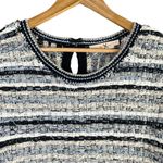 Tory Burch Blue Multi Tweed Sweater Dress Cotton Linen Blend, Size Small Photo 3