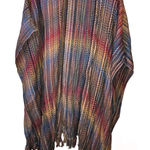 Soft Surroundings Cotton Rainbow Knit Fringe Shawl Cover Up Missy One Size Photo 0