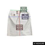 Anne Klein AK Women's White Linen Blend Button Detail Knee Length Skirt Size 10 Photo 11