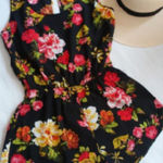 Women’s Small Floral Romper | Anthropologie Ambiance | Stylish & Fun Black Photo 0