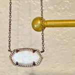 Kendra Scott Elisa Necklace Pendant Opal White Silver Photo 0