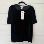 Susan Graver Vintage Graver Studio Women’s Large Black Velvet Velour Top New Photo 0