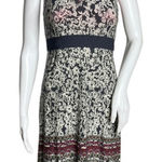 Athleta Dress Womens XS Black White Pink Floral Santorini Casual Travel Commute Photo 0