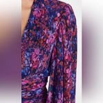 REBECCA VALLANCE Cherry Bomb Floral Print Shirred Long Sleeve Mini Dress 2 NWOT Purple Photo 4