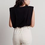 Et Clet SHRUG IT OFF BLACK PADDED SHOULDER TEE  Photo 1