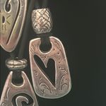 Brighton Retired Brazilian Triple Hearts Silver Charm Pendant Black Necklace Photo 3