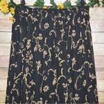 Sag Harbor Petite M 90's Black Gold Floral Print Maxi Skirt Lined Career Church Photo 4