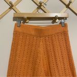 Anthropologie NWT By Together Orange Knit Flare Pants size Medium Photo 2