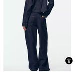 ZARA Drawstring  denim wide leg pants nwt $98 blogger fav casual classic fall $98 Photo 2