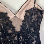 Blondie Nites Sequin Lace Minidress in Black/Nude - Size: 9 Photo 4
