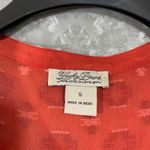 Lucky Brand Orange Sheer Embroidered Button Up Shirt - Size Small - Sleeveless Photo 3