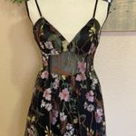 Lulus NWOT Radiant Fantasy Black Floral Embroidered Tulle Maxi Dress Photo 8