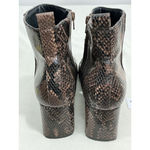 Time & Tru Womans  Brown Black Snake Print Side Zip Block Heel Ankle Boots 11 Photo 4