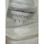 Kinross Sweater Small Ivory White Sheer Melange Knit Cashmere Fitted Turtleneck Photo 3