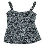 MagicSuit Tankini Top Built In‎ Bra Leopard Print Black White Grey Size 12 Photo 0