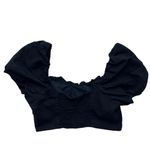 House of Harlow Black Puff Sleeve Top Size Medium Photo 6