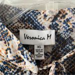 Veronica M  Beige Snake Pattern Blouse X-Small Photo 3