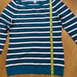 White House | Black Market WHBM Henley Sweatshirt Blouse Pullover Striped Sweater Boat Neck Casual, Size S Photo 5