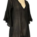 Barefoot Attitude Black Sheer Beach Cover Up Vacation Resort Wear Size Large Photo 1