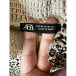 ZARA  Animal Print High Neck Short Sleeves Blouse Top M Photo 7