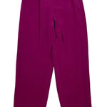 Nora Noh Silk Trousers Fuchsia High Rise Relaxed Fit Dress Pants 12 Women’s Pink Photo 0