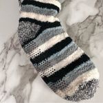 Cuddl Duds NWT Sherpa Lined Lounge Socks Blue Black Stripe Stocking Stuffer XMAS Photo 2