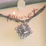 Monet Vintage Silver Tone CZ Rhinestone Pendant Twisted Chain Necklace Photo 0