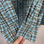 Panhandle Size M Shirt Rough Stock Slim Fit Plaid Pearl Snap Long Sleeve Women’s Blue Size M Photo 3