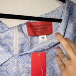 B Michael America NWT  Red Collection Blue Draped Collar Snakeskin Dress Size 10 Photo 2