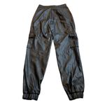 Blue Blush  Women’s M High Waist Vegan Leather Jogger Pants Black‎ Party Baddie Photo 7