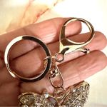 Gold tone butterfly rhinestone hang tag/keychain Photo 5