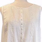 TK Cristin Stitch Fix Ivory Viscose Button Up Sleeveless Blouse‎ Medium NWT White Photo 1