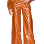 Free People  Star Crossed Lovers Straight Brown Vegan Faux Leather Pants … Photo 2