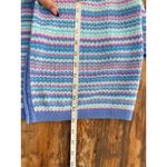 A7 Y2K VTG Appleseeds Striped Linen Cotton Blend Button Front Cardigan Sweater Pink Size M Photo 5