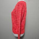 American Eagle  Red Marled Round Neck Cropped Cotton Sweater Size Large Photo 3