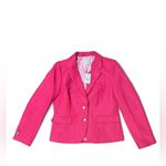 J.Crew  Hot Pink Schoolboy Tweed Blazer Gold Crest Buttons Size 8 NEW $218 Photo 3